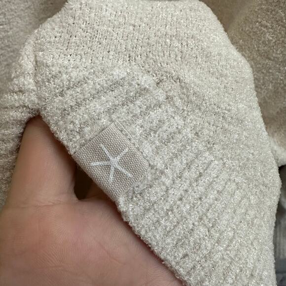 Barefoot Dreams CozyChic Ultralite Cream Cowlneck Sweater Size Large Soft Cozy - Picture 7 of 7